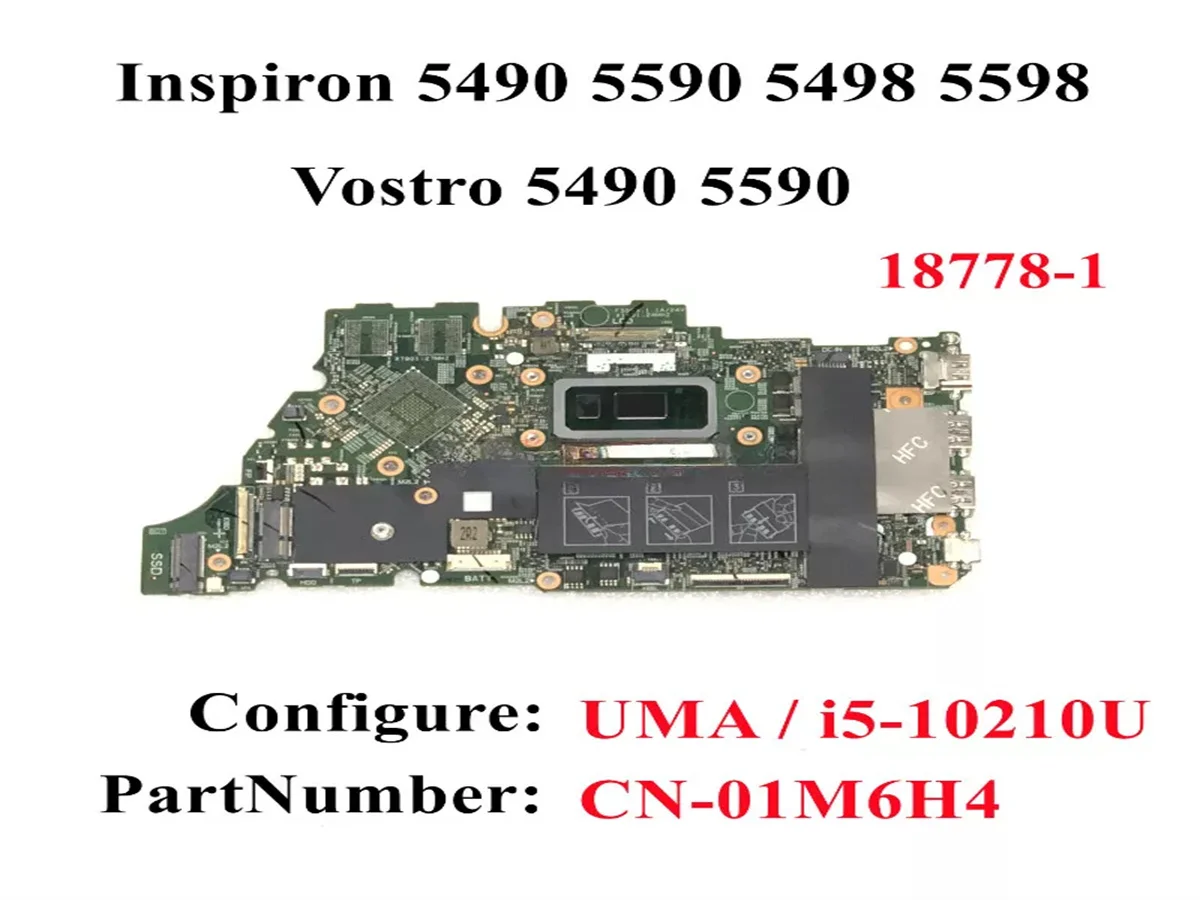 CN-01M6H4 01M6H4 1M6H4 For Dell 5590 Laptop Motherboard With SRGKY I5-10210U CPU100% Tested Perfectly