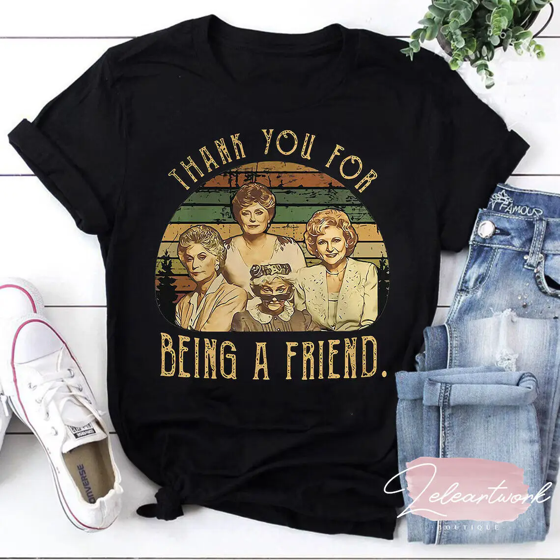 The Golden Girls Thank You For Being A Friend 80s Vintage Sunset T Shirt