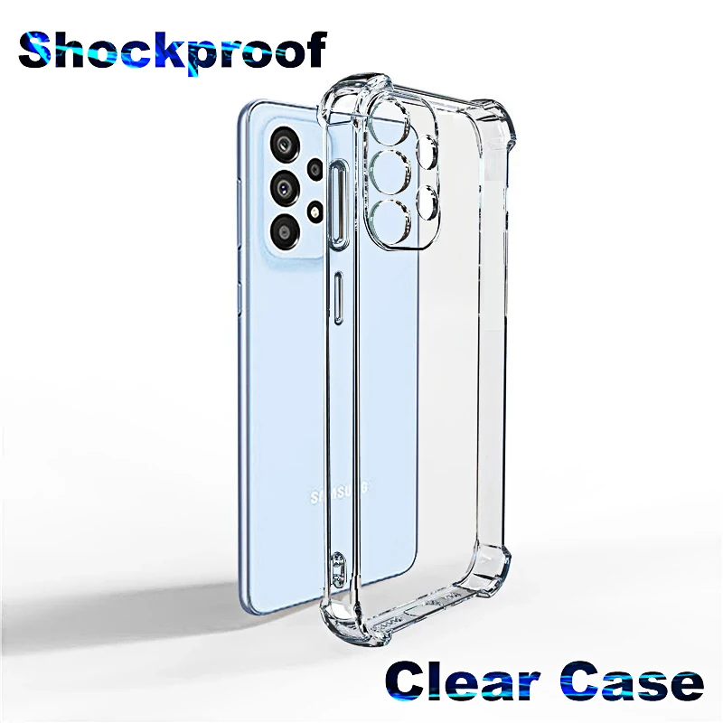 Luxury Transparent Cases Original For Samsung S23 S22 S21 S20 Ultra Plus FE 5G S10 S9 S8 S7 Clear Soft Shockproof Back Cover