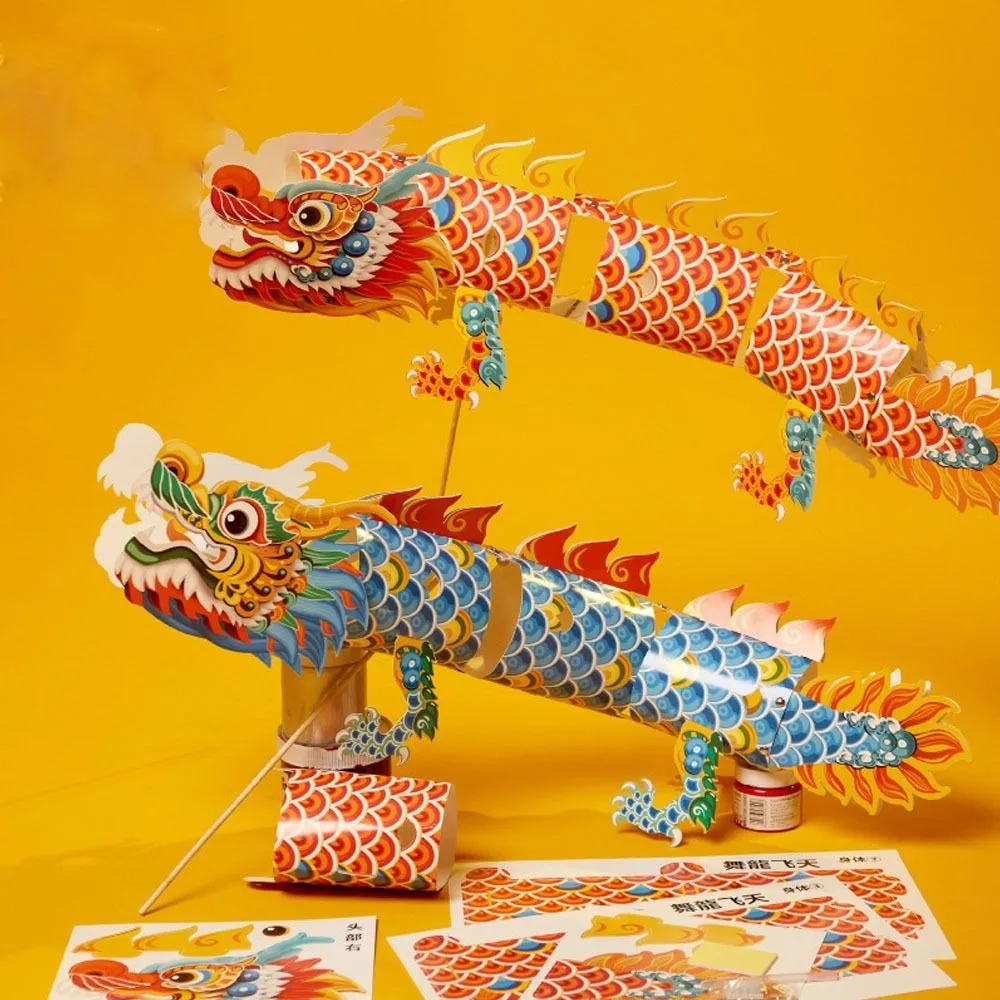 

Chinese Style Dragon Lantern Flying Dance Dragon Portable Dragon Lantern Making Material Package Glowing
