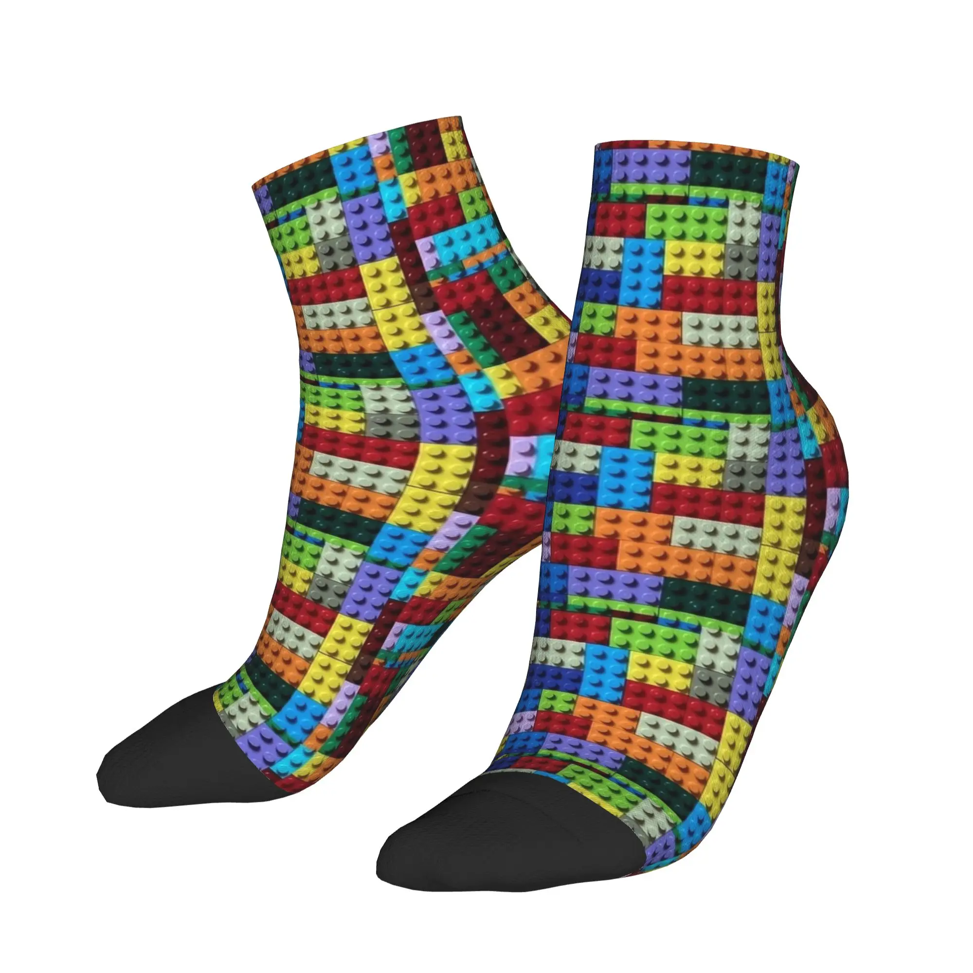 Men's Socks Danish Building Blocks Colorful Print Funny Comfort Soft Ankle Sock Summer  Design Climbing Anti-Slip Socks