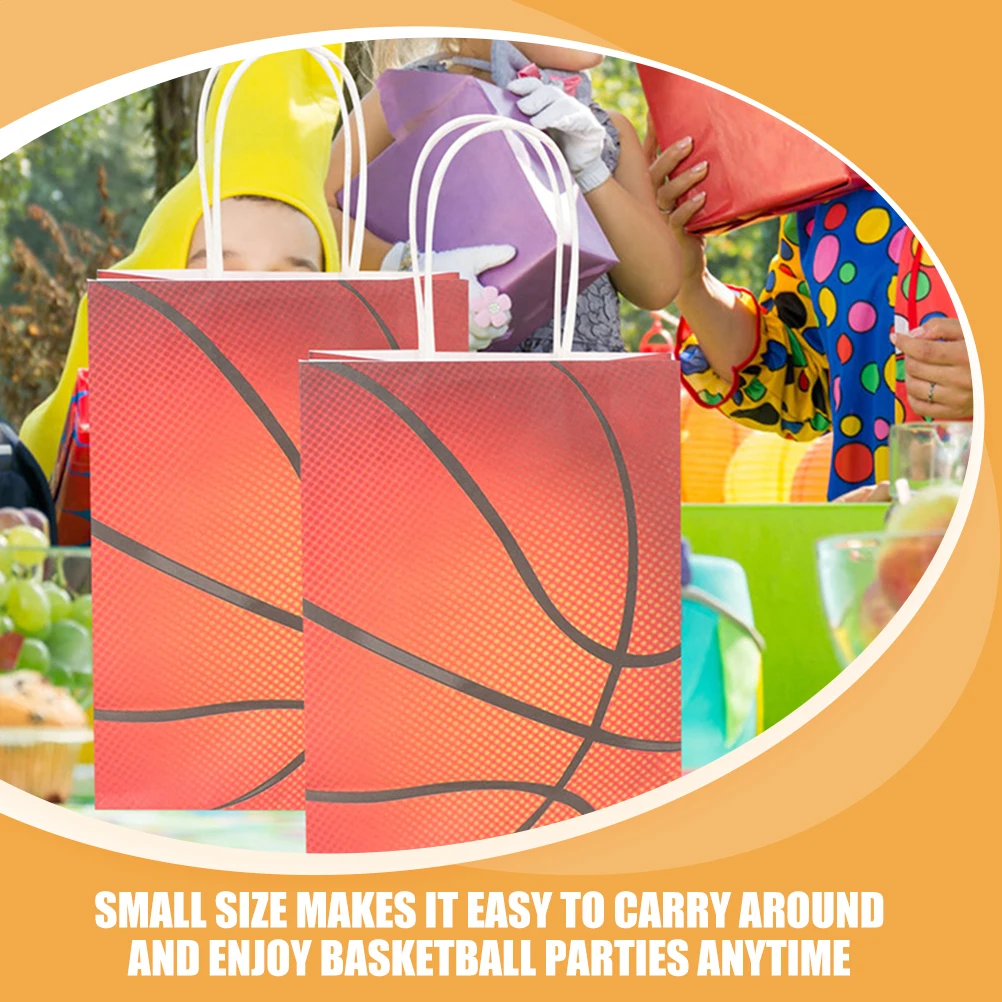 

24 Pcs Basketball Gift Bags Small Portable Party Favor Treat Goody Bags for Team Presents Large Wrapping Tote Bag Holiday