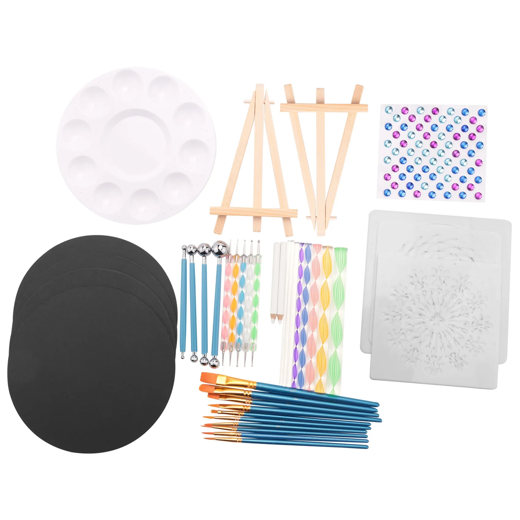 

45 PCS Mandala Dotting Tools Set, Stencil Painting Arts Supplies Tools Kits Including Stencil Templates, Mini Easel