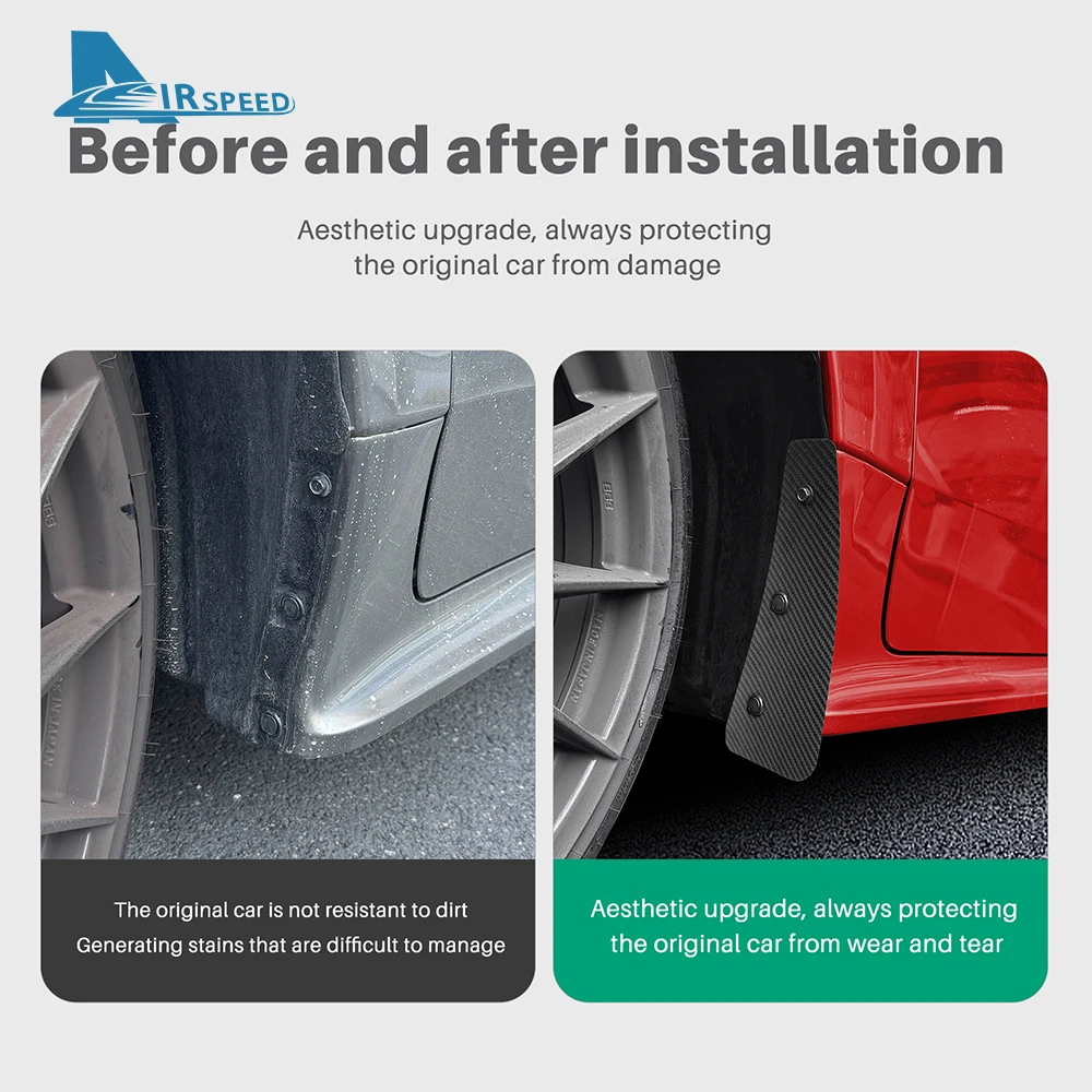 

Protect For Toyota Yaris GR 2020 2021 2022 2023 2024 2026 3K Cloth Carbon Fiber Car Front Tire Fender Mud Flaps Mudguard Refit