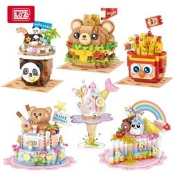 LOZ Children Creative Animal Food Mini Dessert DIY Cake Hamburger Building Blocks City Model Bricks Toys for Kid Adult Gift