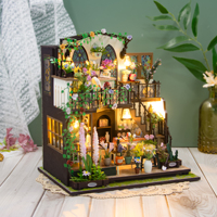 NEW DIY Wooden Miniature Model Kit Darcy Flower House Casa 3D Puzzle Dollhouse With Furniture Home Decor for Friends Gifts