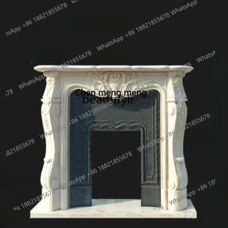 M178 A French Stone Fireplace Marble Fireplace American and European Style Curio Cabinet Stone Carving Fireplace