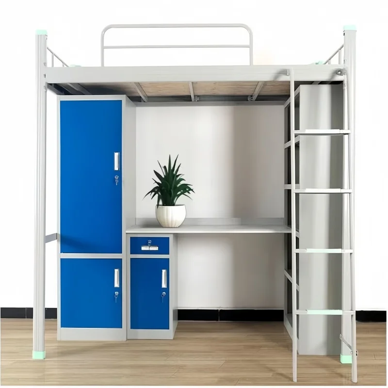 Steel Dormitory Bunk Bed Metal School Loft Bed Double Bunk Dormitory Loft Bed With Computer Desk
