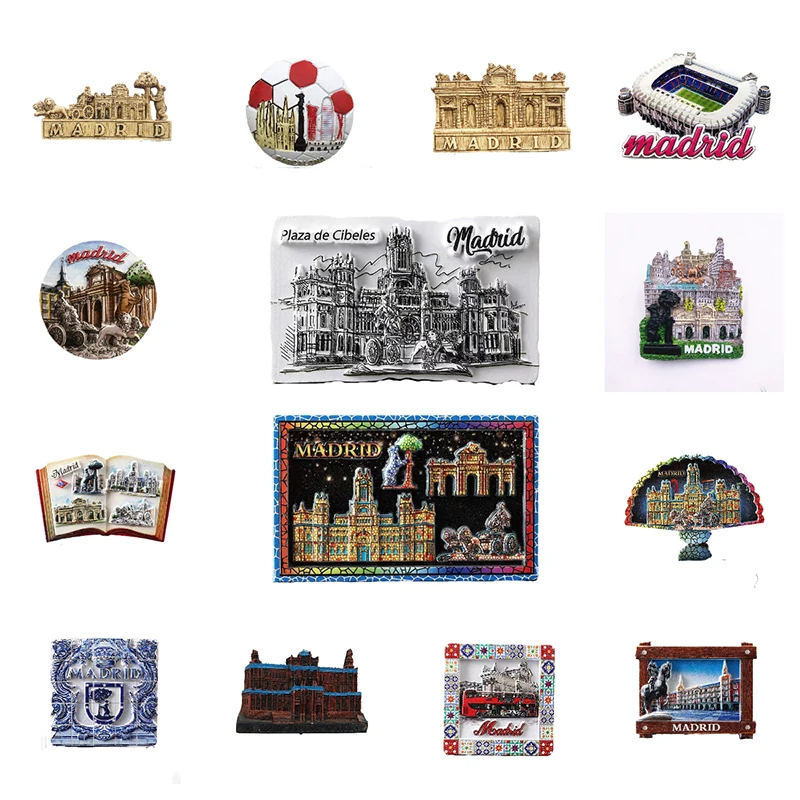

Spain Madrid Toledo Barcelona Fridge Magnets Tourist Souvenir Decoration Articles Handicraft Magnetic Refrigerator Collection