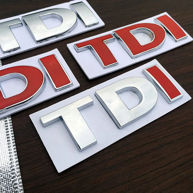 3D Alloy Metal TDI Logo Car Sticker Turbo Direct Injection Side Mudguard Rear Trunk Emblem Badge Decal