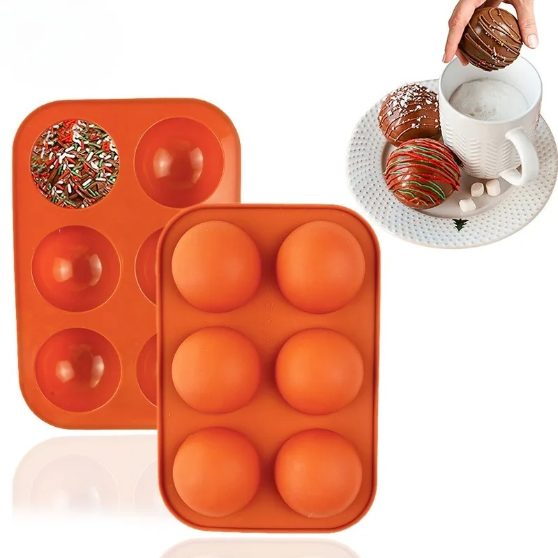 

2 PCS Hot Chocolate Mold Dome Silicone Mould For Chocolate Cake Jelly Pudding Handmade Soap Round Shape Circle Cake Moulds