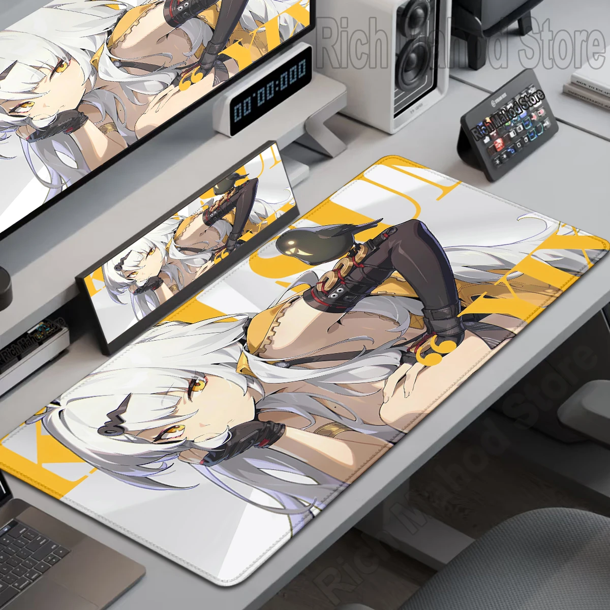 Zenless Zone Zero Mouse Pad ZZZ Large Game Rubber Desk Mat Anime Yixuan Mousepad Locking Edge Keyboard Mat 40×90 PC Cabinet Rug