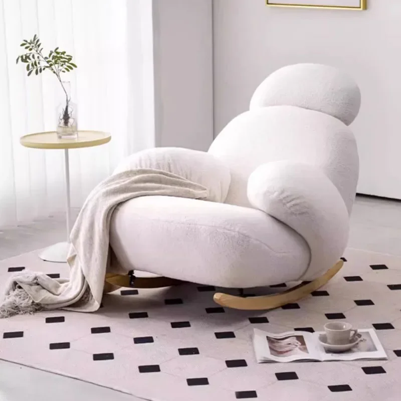 

Floor White Living Room Chair Modern Nordic Meditation Rocking Chair Recliner Reclinable Articulos Para El Hogar Home Furniture