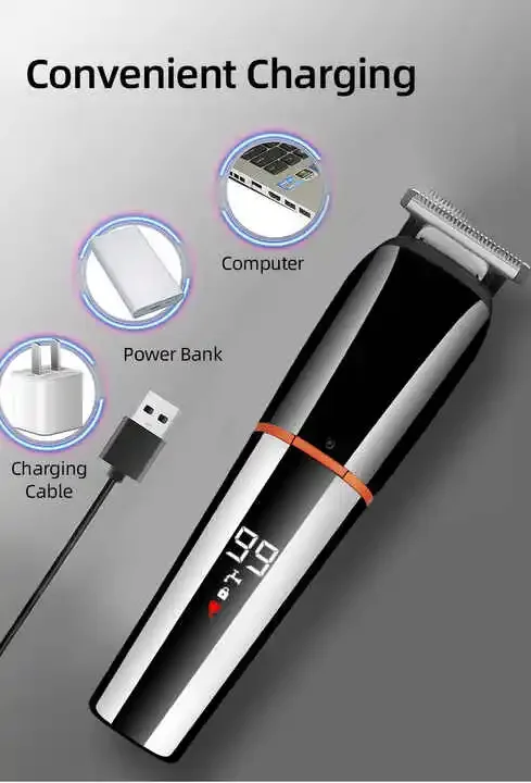 2023 new Professional Waterproof Hair Clipper for Men Rechargeable Cordless electric razor 6 in 1 Hair Beard Trimmer