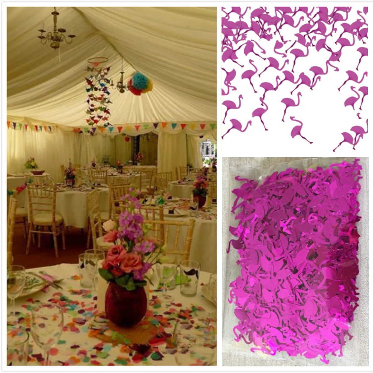 

Flamingo Bling Confetti Purple Party Wedding Decoration Ecofriendly Material Exquisite Craft Small Size Easy Cleanup