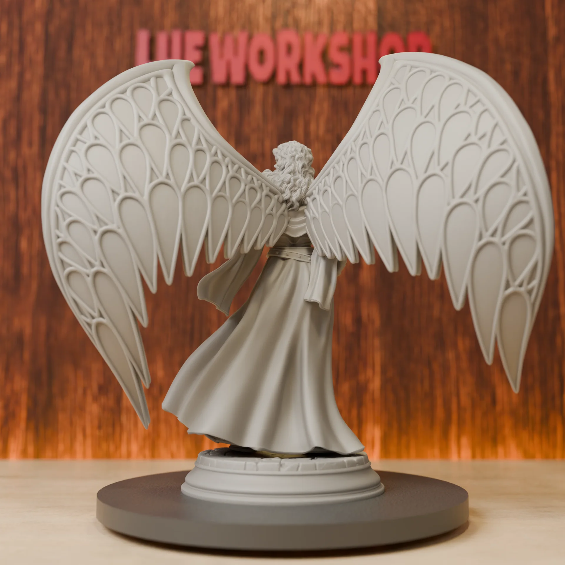 Female Aasimar | Angel Miniatures | 28mm-75mm | Resin 3D Printed DND Pathfinder Mini | Unpainted Grey