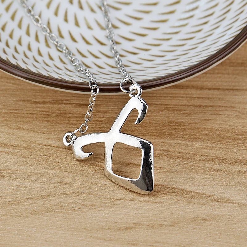 The Mortal Instruments City Of Bones Necklace Angelic Power Rune Shadowhunters Silver Color Symbol Pendant Jewelry Men Wholesale view 3