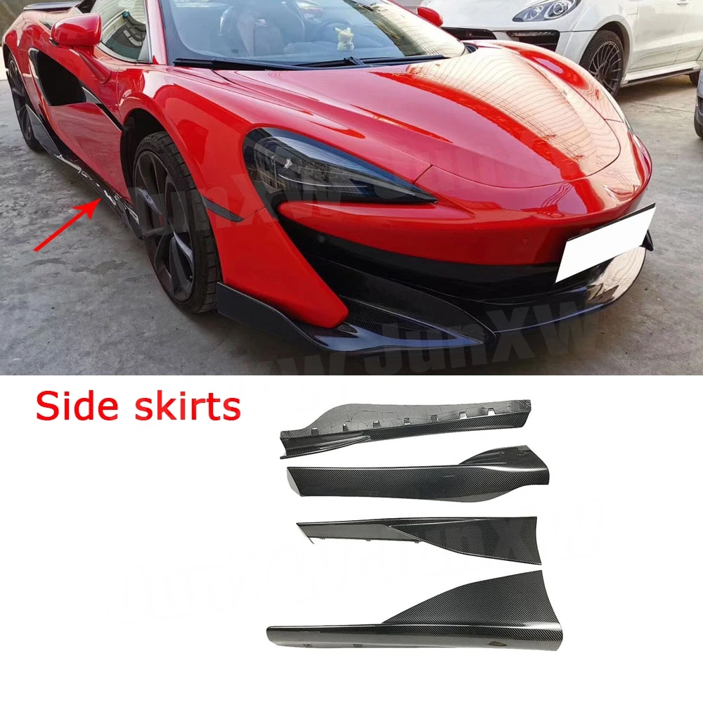 

Сухие боковые юбки из углеродного волокна, фартуки для McLaren 540C 570S 570GT 600LT, удлинители бокового бампера