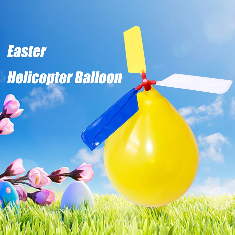 1 Set Propeller Balloon Aircraft Exercise Hands-on Ability Flying Balloon with Whistle Outdoor Flying Toy for Easter Basket Fill