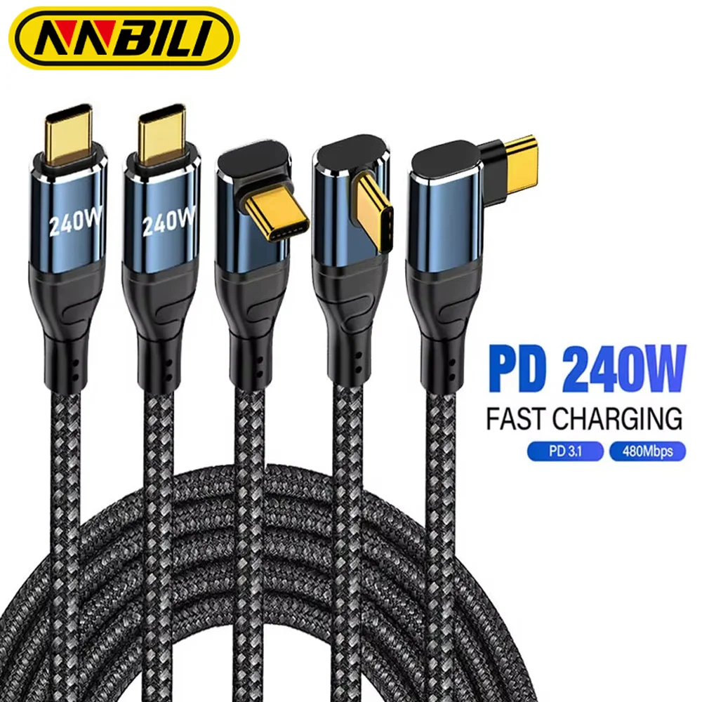 NNBILI 240W USB Typ-C Kabel Superschnelles Laden für iPhone 16 15 Pro Max Macbook Samsung S23 Xiaomi PD3.1 Daten-Ladekabel USBC
