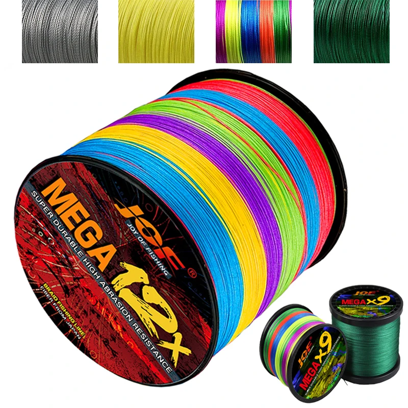 JOF 0.8#-8.0# Braided Fishing Line Super Strong 12/9 Strands Japanese Multifilament Smooth PE Fly Carp Wire 300M 9-54.5KG