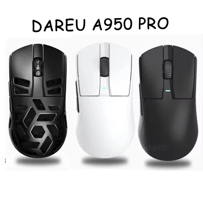 Dareu A950 Pro Mouse 4k PAW3395 Wireless Bluetooth Portable Tri Mode RGB Gaming Mouse For Computer Customized Mice PC Gamer Gift