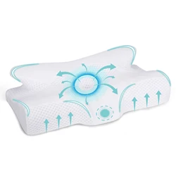 Drop Shipping Sleeping Pillow For Neck Protection Butterfly Shaped Memory Foam Bedding Pillow Cervical Memory Foam Pillow