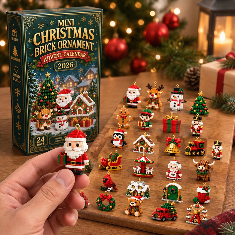 Christmas Advent Calendar Building Block Toy 24 Days Surprise Countdown Blind Box Christmas Tree Brick Ornament Decor Xmas Gift