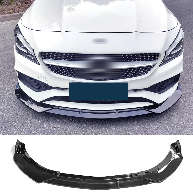 Front Bumper Splitter for Benz W117 CLA200 CLA-Class 2016 - 2020 Lip Diffuser Carbon Surface Spoiler Skirt Body Kit