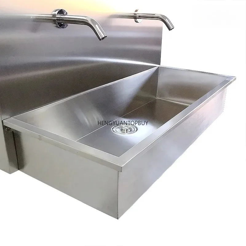 Wall Mounted Stainless Steel  Hand Sink Dual Fau cet Induction Automatic Water Outlet Washing Basin