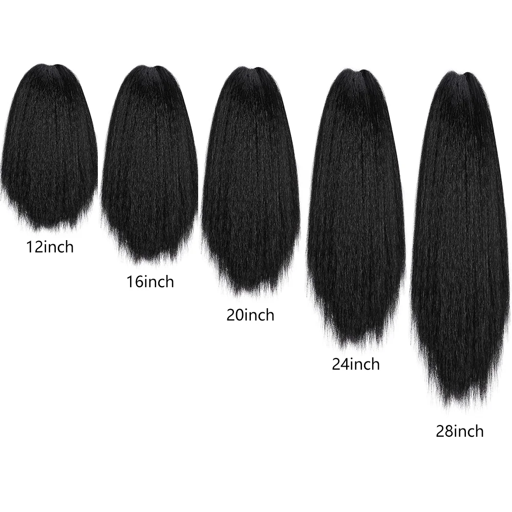 الاصطناعية غريب ذيل حصان وصلات شعر مخلب كليب ياكي الأسود ذيل حصان تمديد للنساء السود غريب مستقيم كليب في ذيل حصان