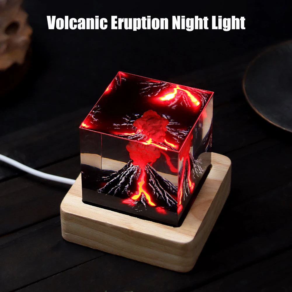 Volcanic Eruption Night Light Nuclear Explosion Mushroom Cloud Night Lamp For Bedroom Home Office Desk Decoration Accessories