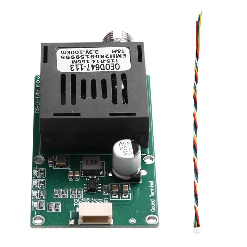 Hot Selling-100KM TTL Optical Transceiver Module FC RX/TX/AV/VCC/GND For Drones TTL To Fiber Optic Module DC 5.5-26V,100KM TTL O
