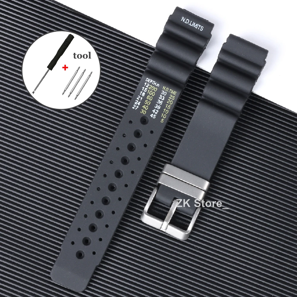 ND Limits Diver Rubber Silicone Strap 20mm 22mm 24mm Sport Watchband for Seiko for Citizen Promaster Diver Bracelet Belt