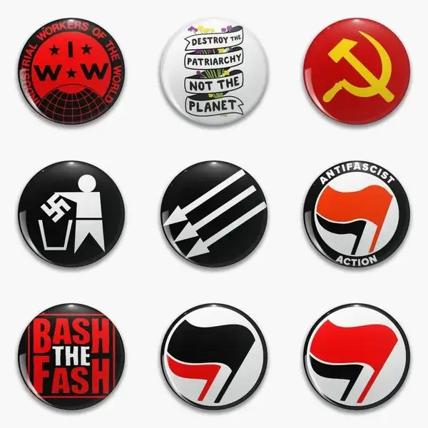 Antifa Logo Industrial Workers Of The World Iww Destroy Not Soft Button Pin Customizable Decor Gift Lapel Pin Brooch Cartoon