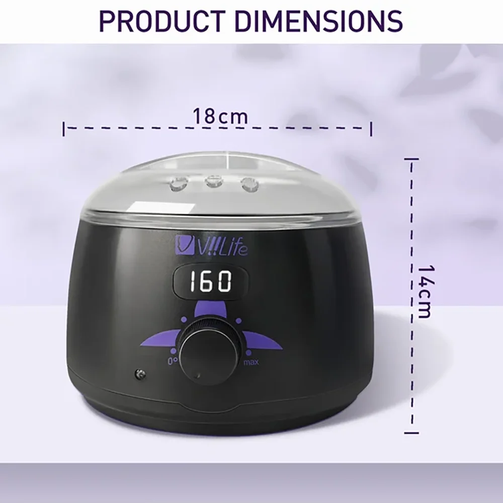 Viilife New Model Leaf Shape Digital Display Wax Heater Full Body Hair Removal Kit Body Care Shaping Set for Smooth Skin