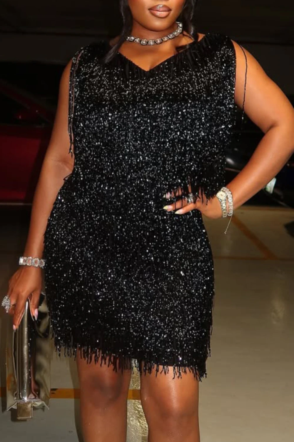 Plus Size Vrouwen Gaten Parels Jeans Casual Blauw Lange Herfst Winter Parels Denim Jeans Hoge Taille Y2K High Street Denim Broek