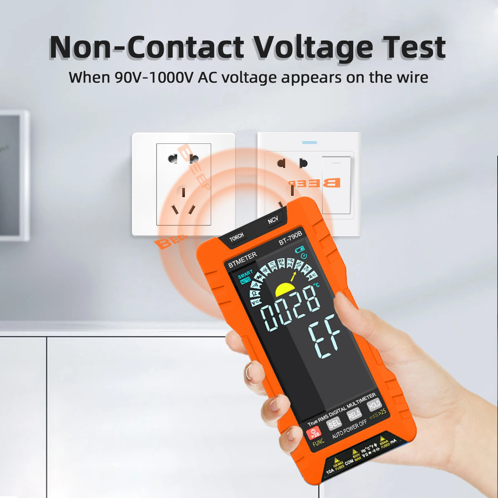 Smart Auto-Ranging True RMS Digital Multimeter, 6000 Count, NCV Non-Contact Voltage Detection, Resistance-Capacitance Testing
