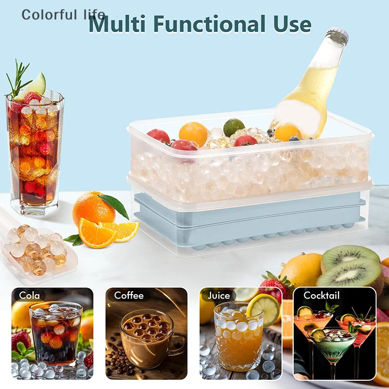 

Для морозильной камеры, безопасный льдогенератор, летняя форма для льда с 104, полостьями, сферическая форма для льда с лопаткой, лоток для кубиков льда с крышкой и лопаткой, круглая машина для изготовления ледяных шаров