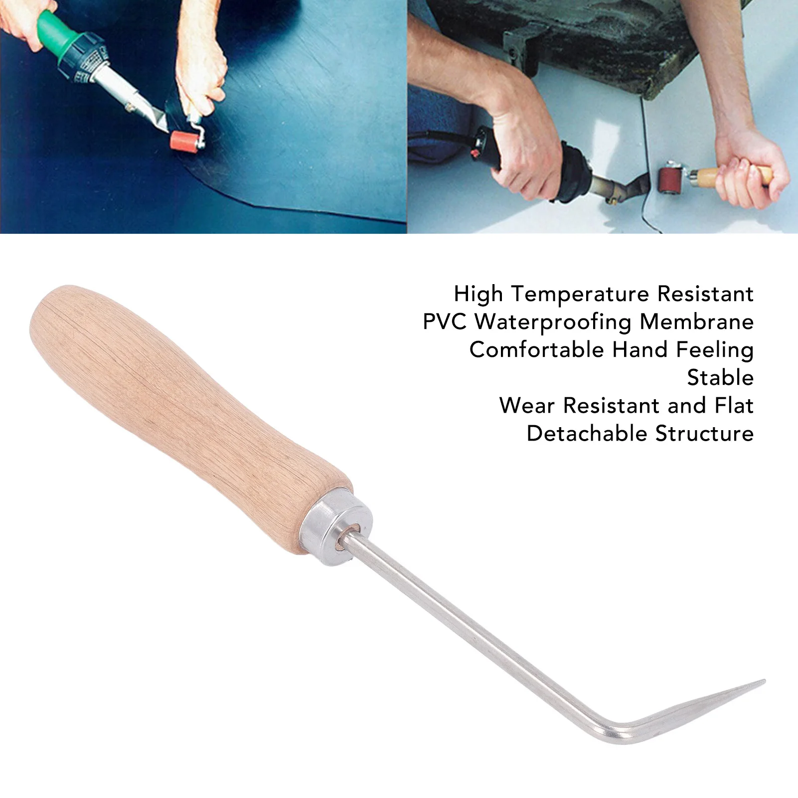 

Weld Seam Crochet 6mm Diameter Wood Handle Hot Air Welding Crochet for PVC TPO Film