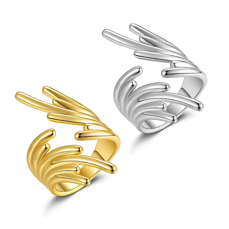 New Futuristic Flying Wings Ring For Women Unique Fashion Open Size Finger Jewelry KOFSAC
