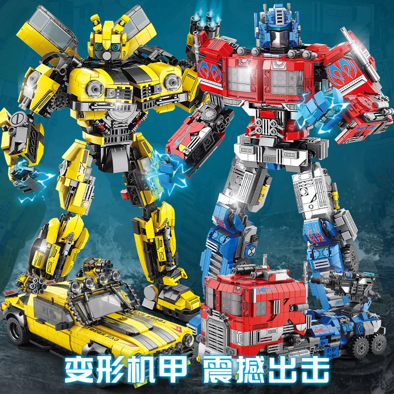 Robot Transformer Mecha Bricks Set Creative Assembly Toy Interactive Educational Game Unique Festival Present for Children Boys