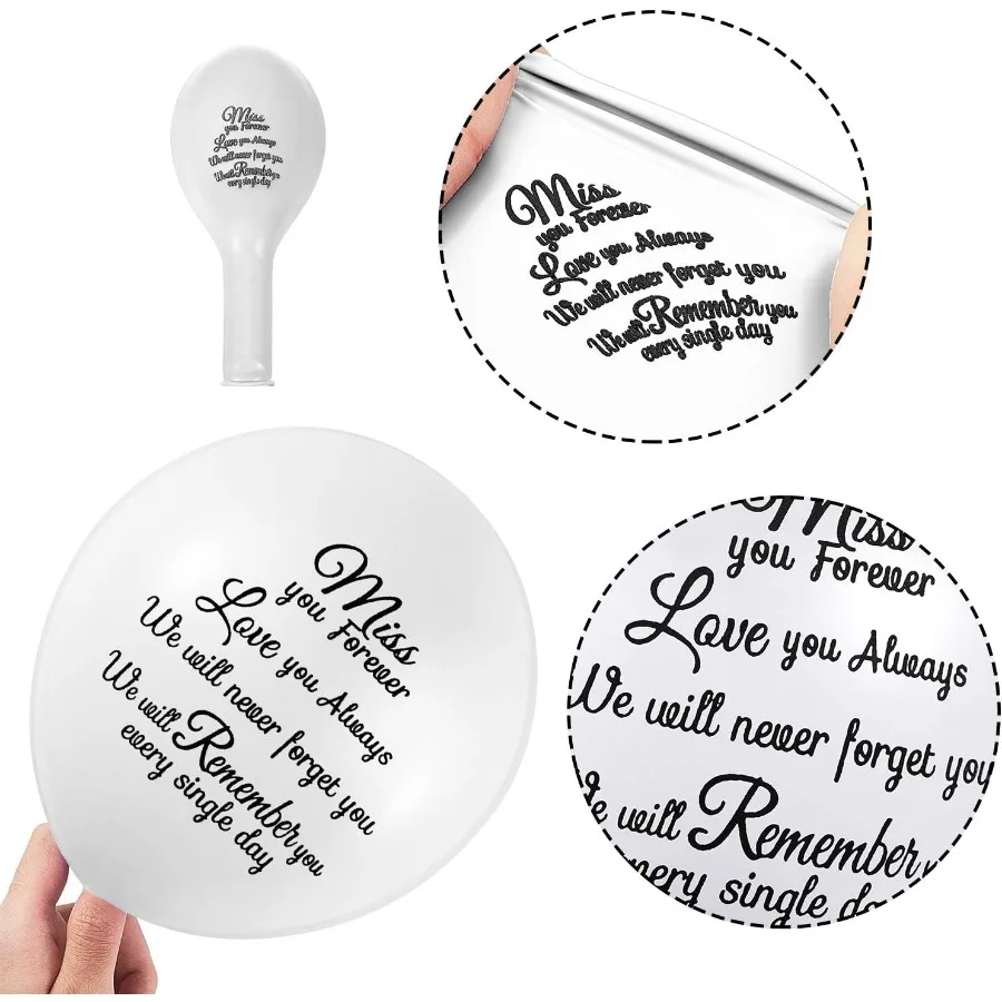 36 قطعة بالونات تذكارية للإطلاق في السماء الذاكرة حمامة السلام بالونات الهيليوم لعلاج الجنازة مذكرة الذكرى السنوية #3