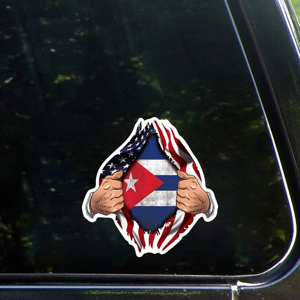 1pc Flag Sticker USA American Chest Cuban Country Auto Decals Stickers for Truck Window Bumper Car Motorcycle Tank Fun Stickers