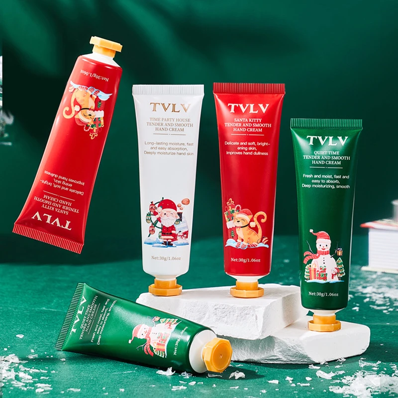 5 pçs conjunto de creme para as mãos presente de natal suavizante nutritivo anti rugas clareamento refrescante e hidratante creme para as mãos para mulher