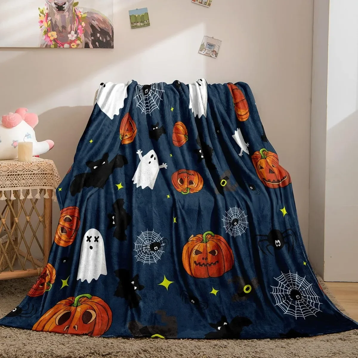 Halloween Throw Blanket for Women Men Soft Cozy Fleece Couch Living Room Bed Blanket for Kids Girls Boys