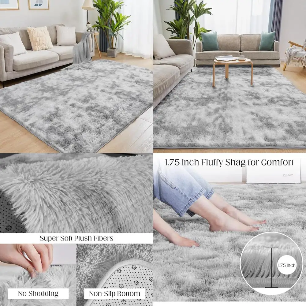 

8x10 Area Rugs for Living Room, Ultra Soft Fluffy Rugs for Bedroom, Anti-Skid High Pile Indoor Carpet for Nursery, Study Room, P