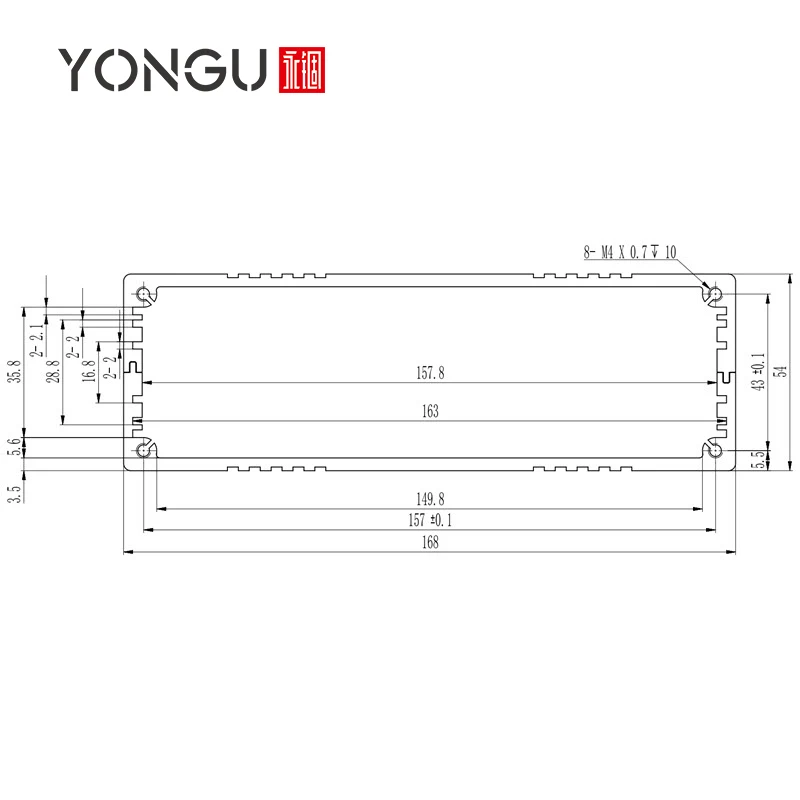 Outdoor Metal Controller Housing Card Slot Split Type Aluminium Project box Electronic Instrument Custom Enclosure H34 168*54MM