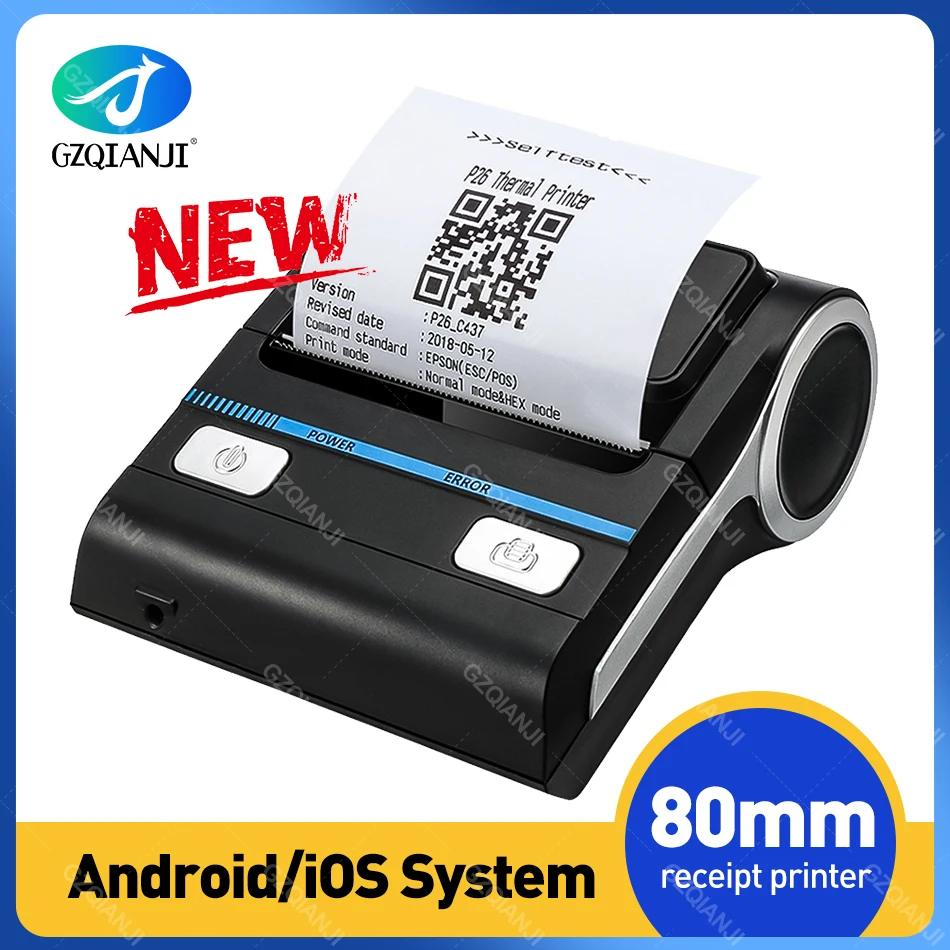 

80mm Mini Thermal Printer POS Bluetooth receipt bill Android ios 80mm Printer Portable Wireless USB Printing with Free APP