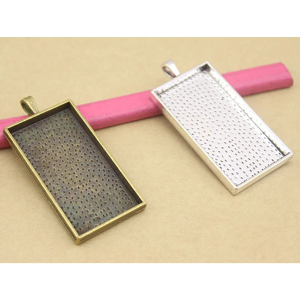 

10Pcs Vintage Alloy Pendant Trays Electroplated Silver for DIY Jewelry Making Resin Cameo Photo Pendants